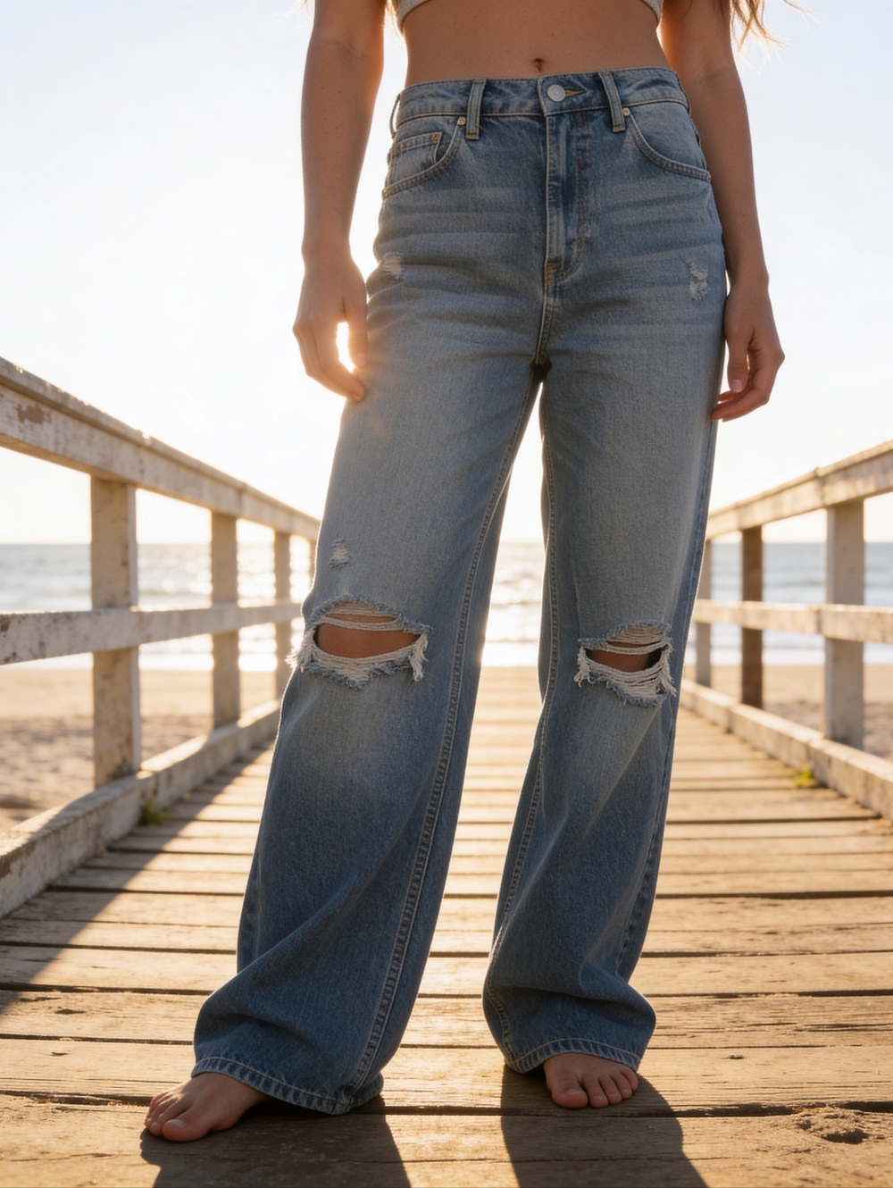 Mica Denim super high wide leg jeans 25 NWT - Picture 2 of 9